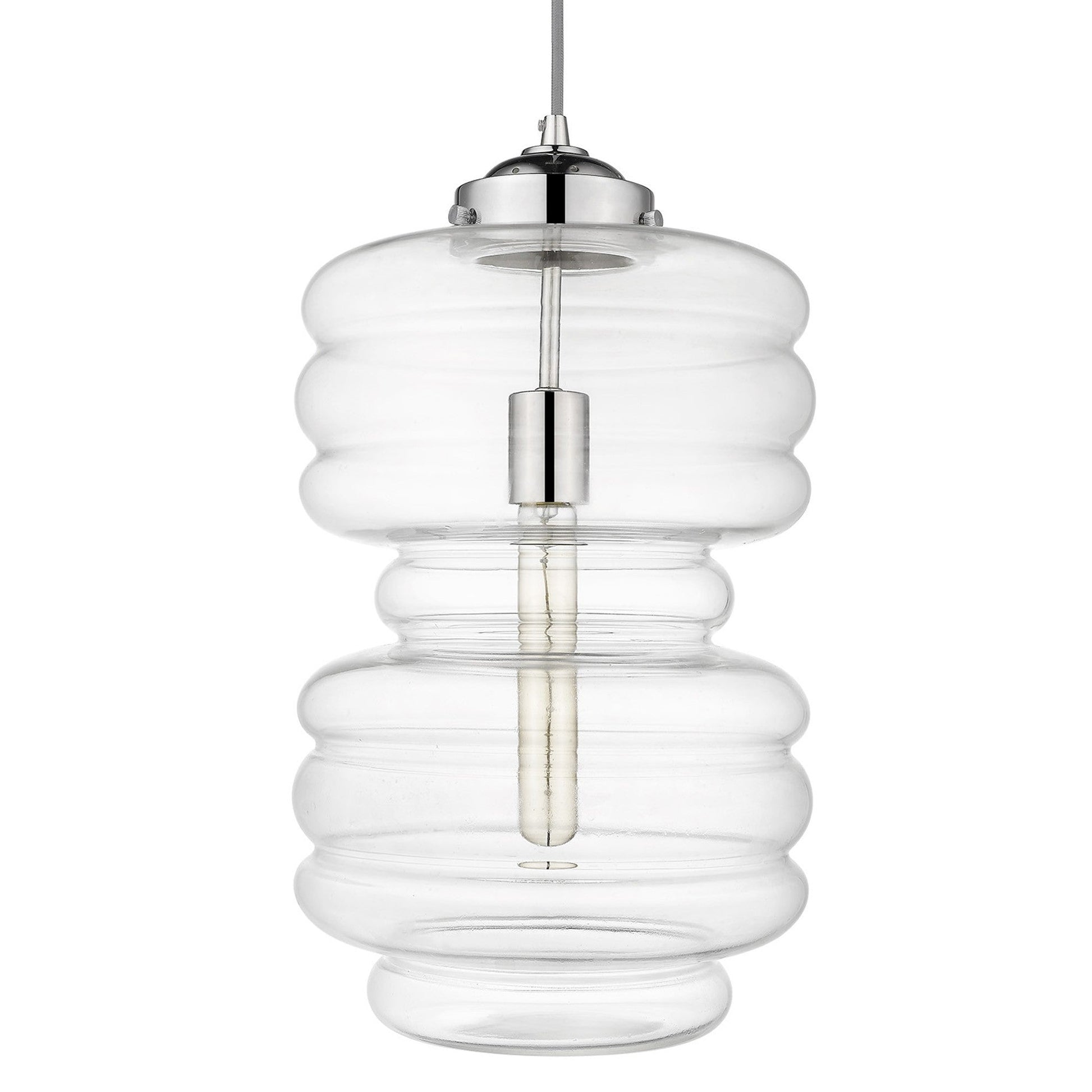 HomeRoots Ballina 1-Light Mini Pendant With Polished Nickel Finish