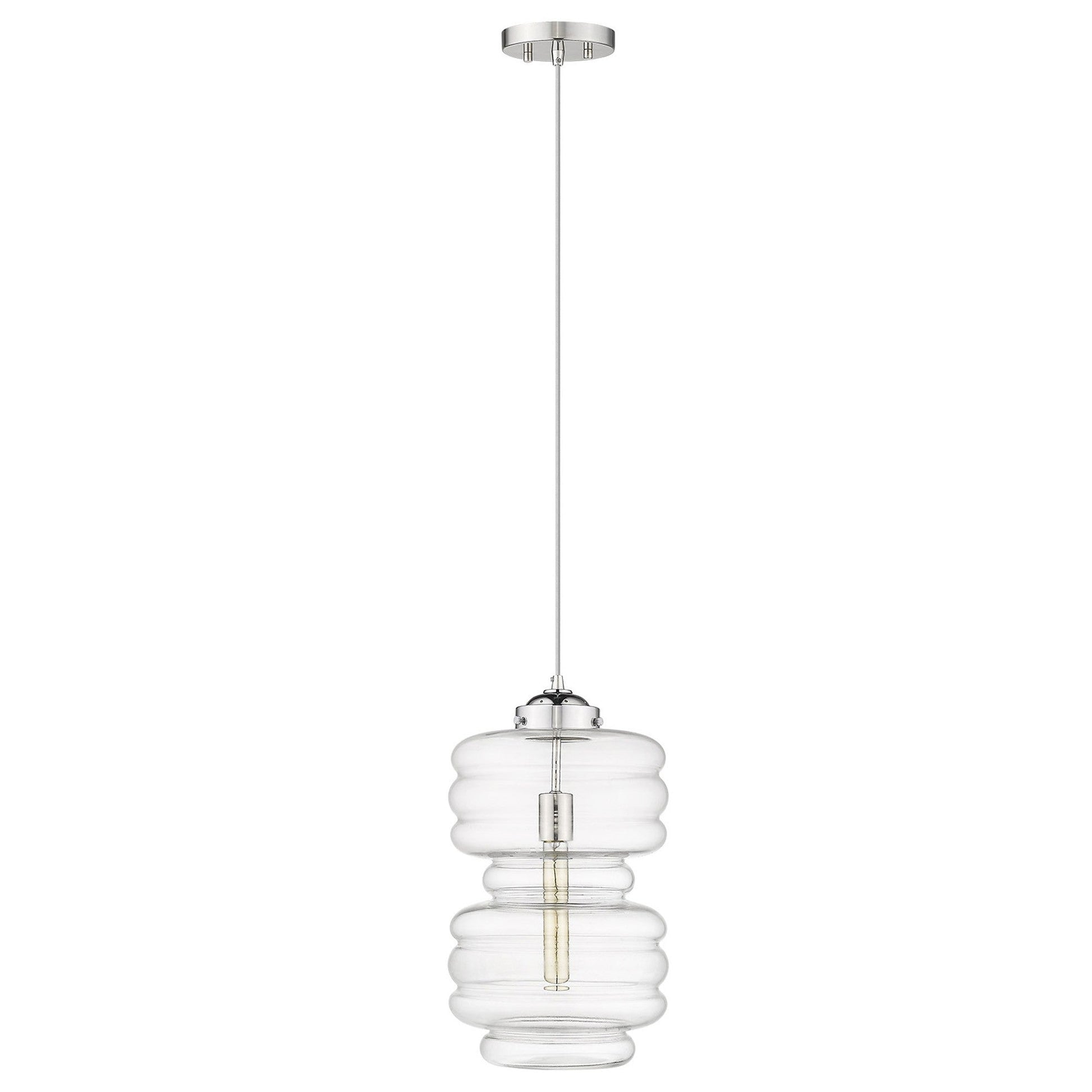 HomeRoots Ballina 1-Light Mini Pendant With Polished Nickel Finish
