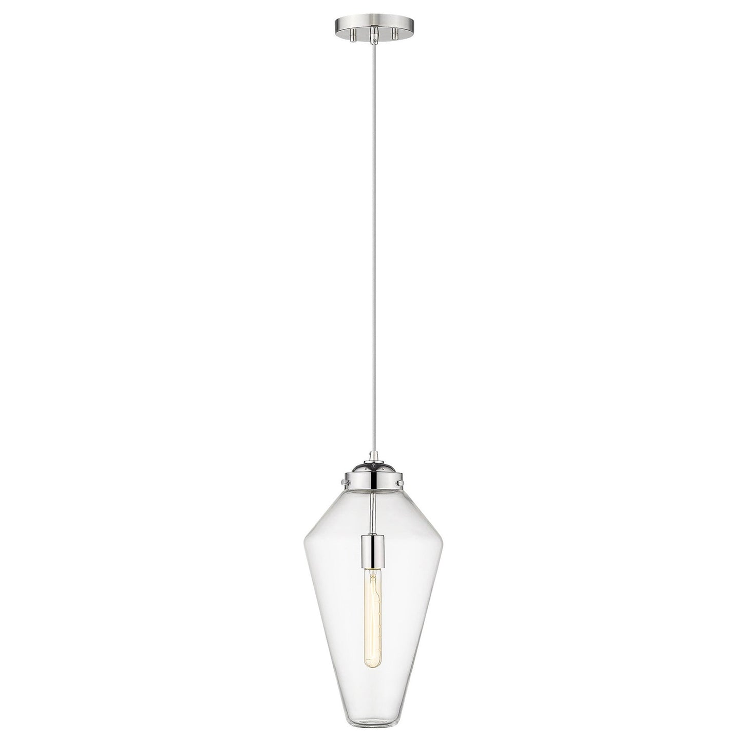HomeRoots Ballina 1-Light Mini Pendant in Polished Nickel Finish
