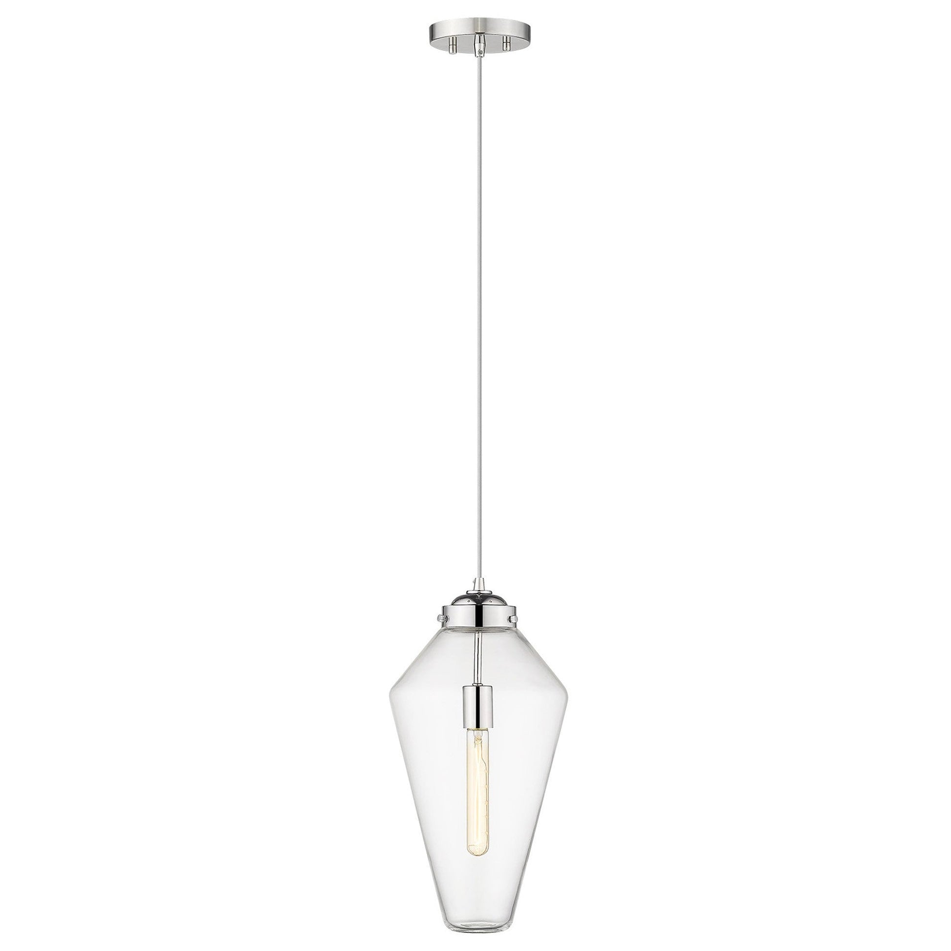 HomeRoots Ballina 1-Light Mini Pendant in Polished Nickel Finish