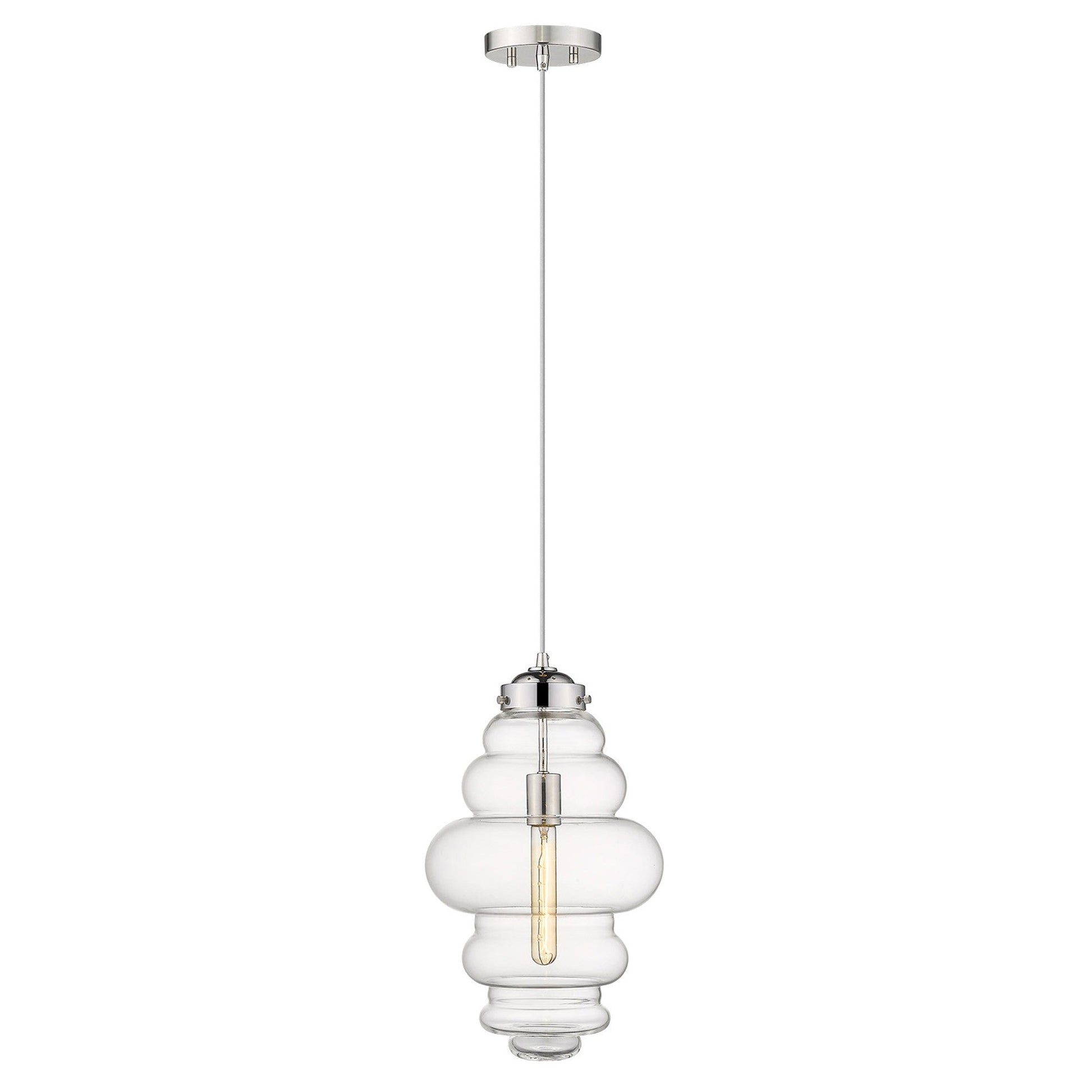 HomeRoots Ballina 1-Light Mini Pendant in Polished Nickel Finish