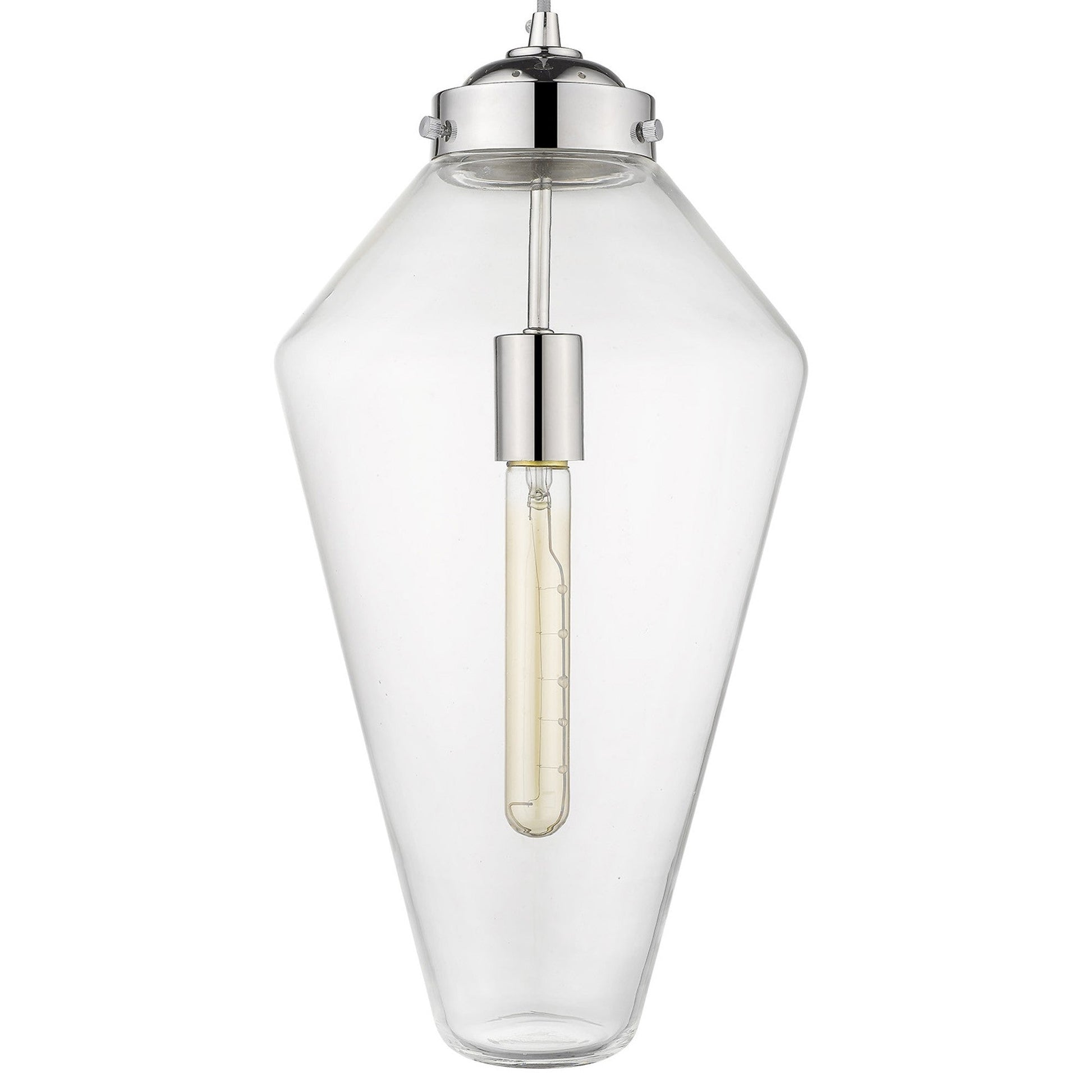 HomeRoots Ballina 1-Light Mini Pendant in Polished Nickel Finish