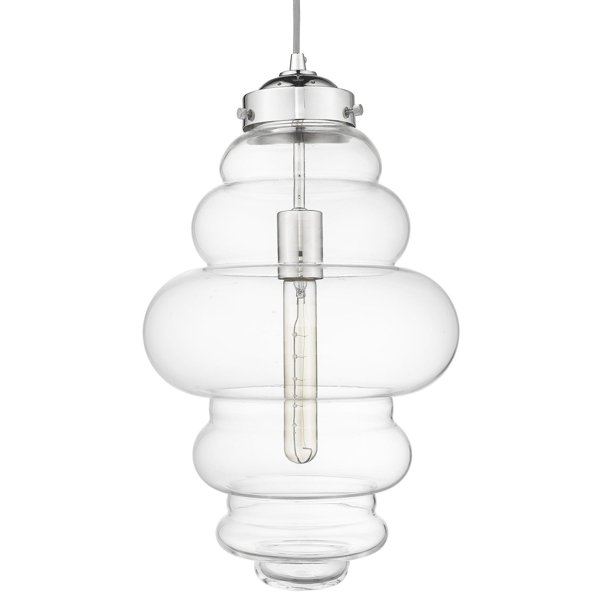 HomeRoots Ballina 1-Light Mini Pendant in Polished Nickel Finish