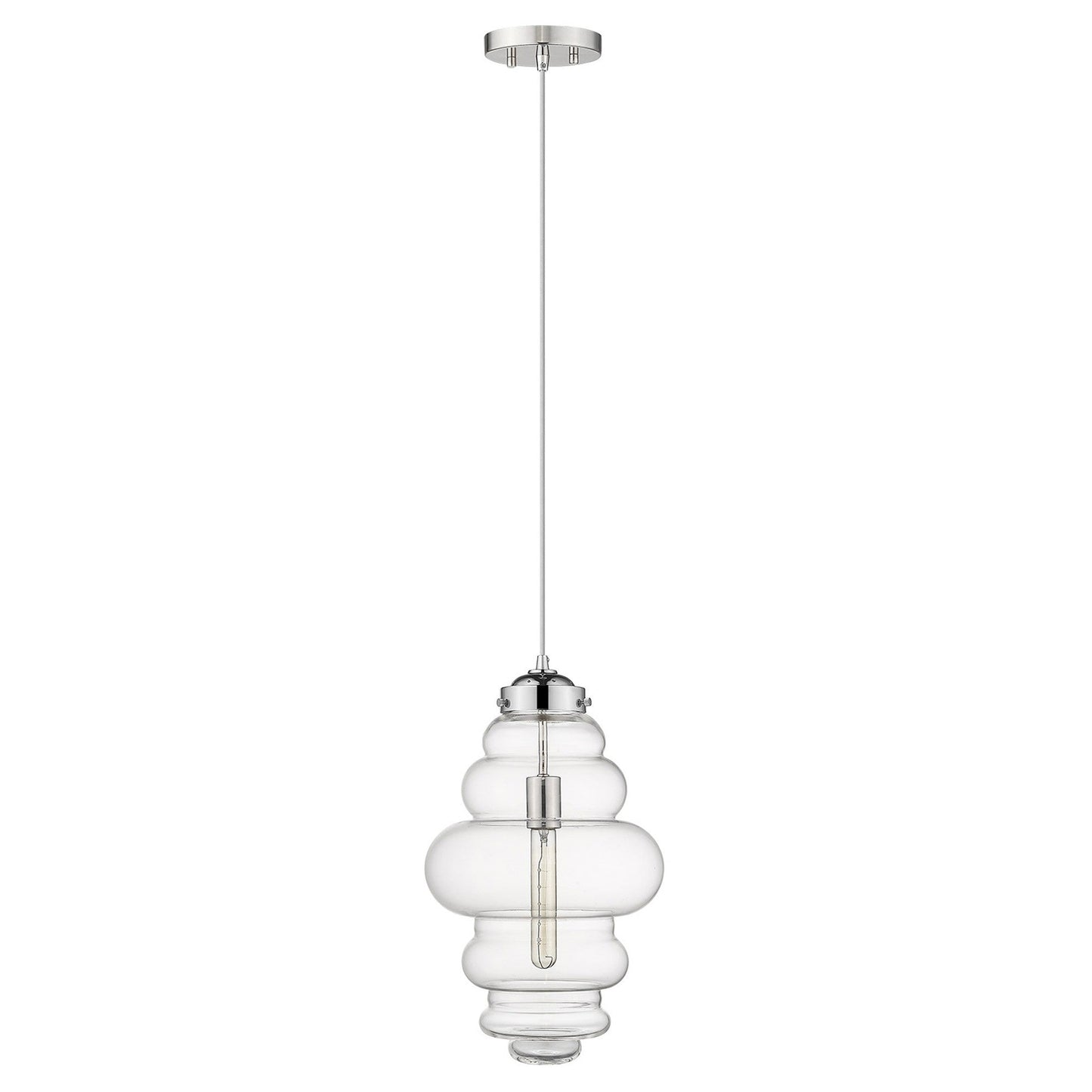 HomeRoots Ballina 1-Light Mini Pendant in Polished Nickel Finish