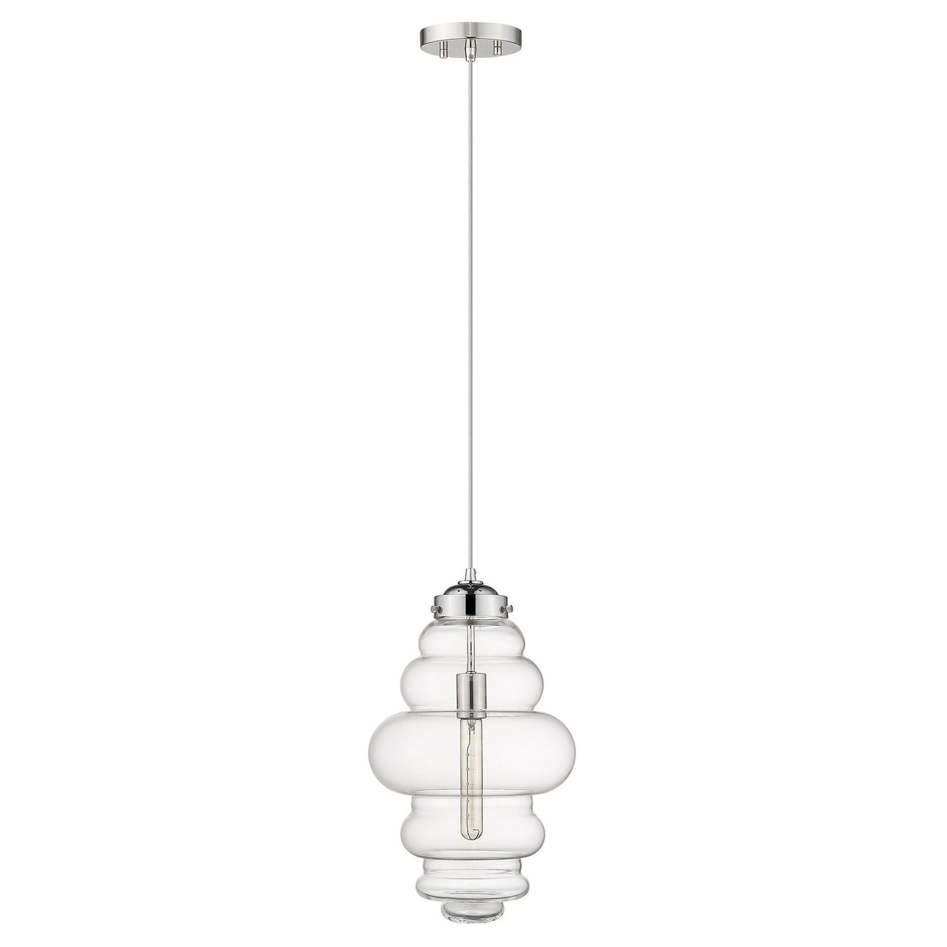 HomeRoots Ballina 1-Light Mini Pendant in Polished Nickel Finish