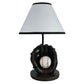 HomeRoots Baseball Themed Table Lamp With White Shade and Brown Finish