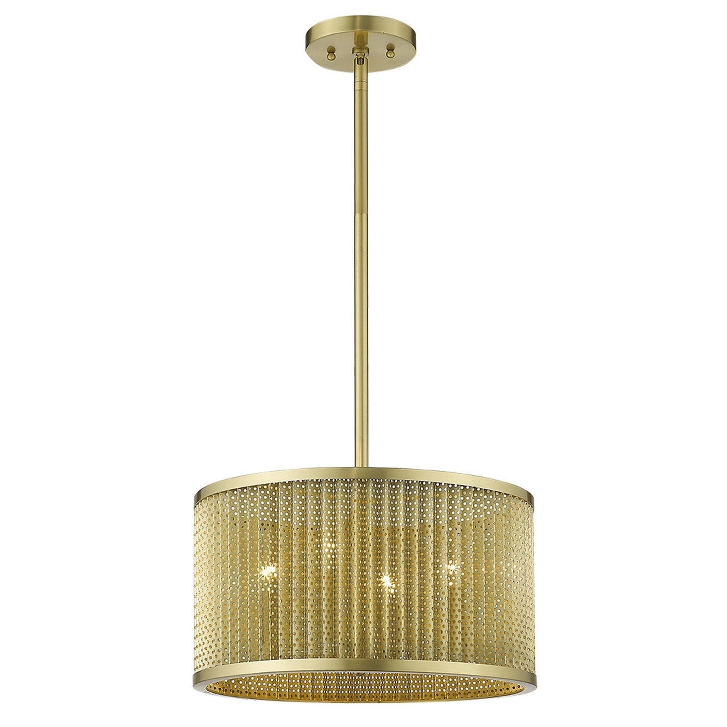 HomeRoots Basetti 4-Light Convertible Pendant in Gold Finish
