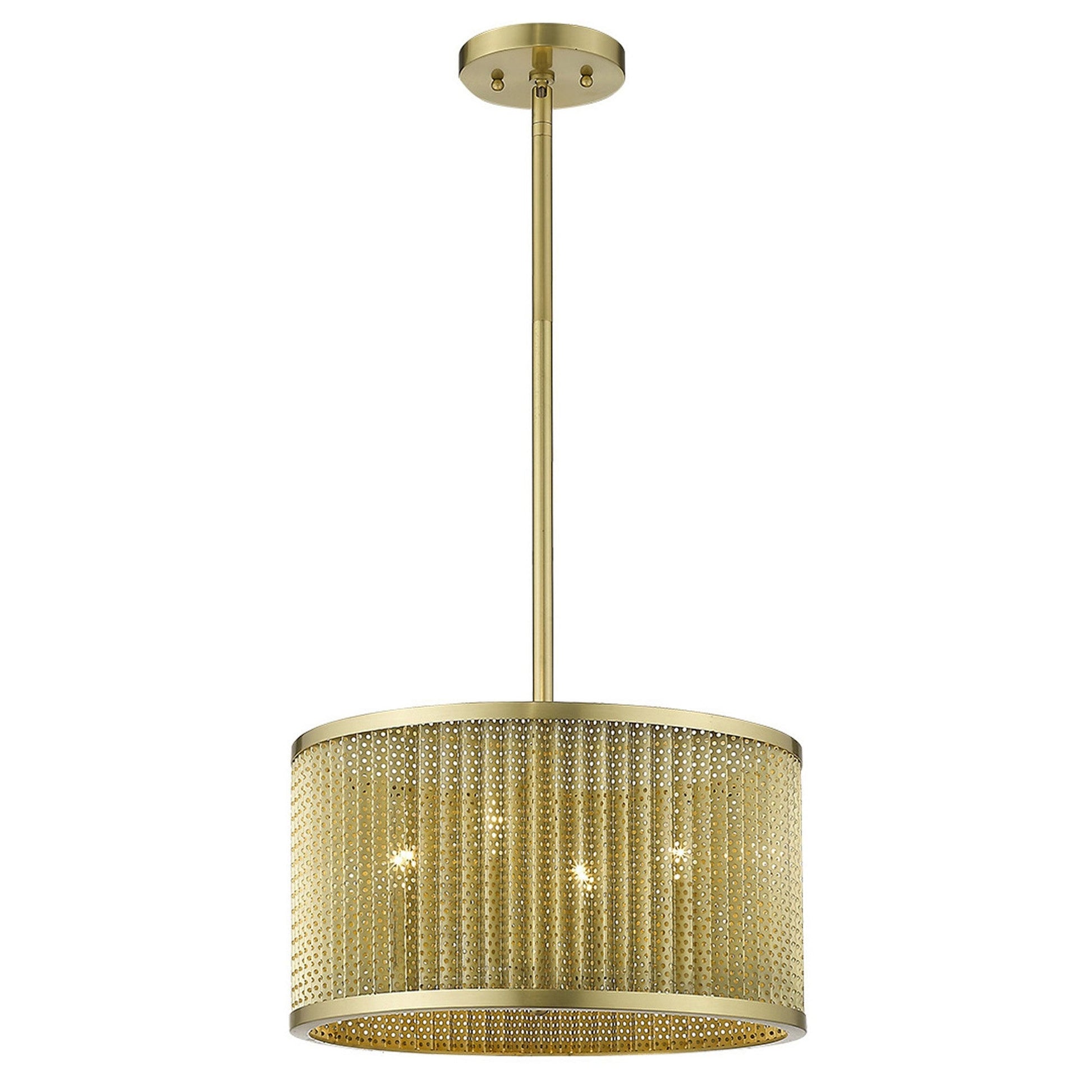 HomeRoots Basetti 4-Light Convertible Pendant in Gold Finish