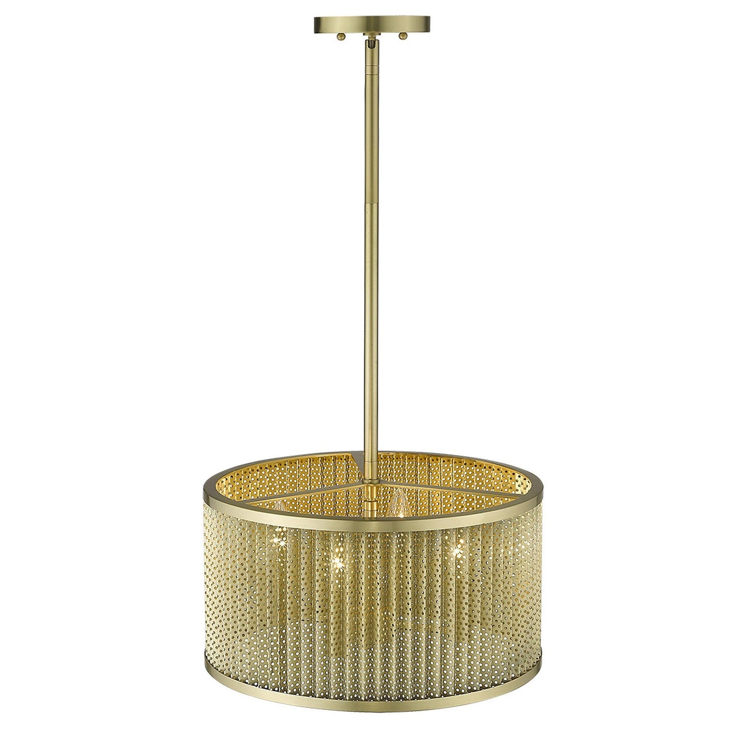 HomeRoots Basetti 4-Light Convertible Pendant in Gold Finish