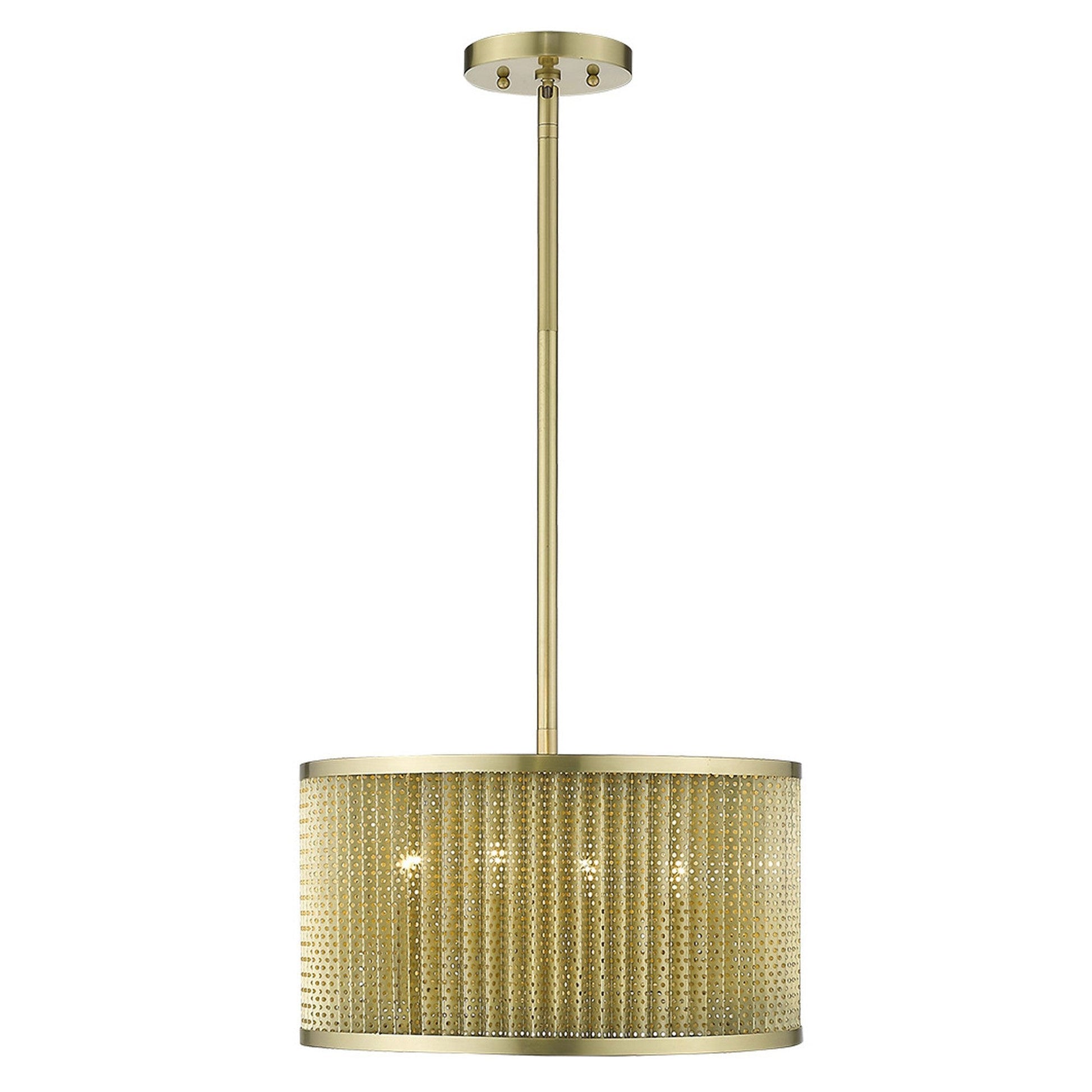 HomeRoots Basetti 4-Light Convertible Pendant in Gold Finish