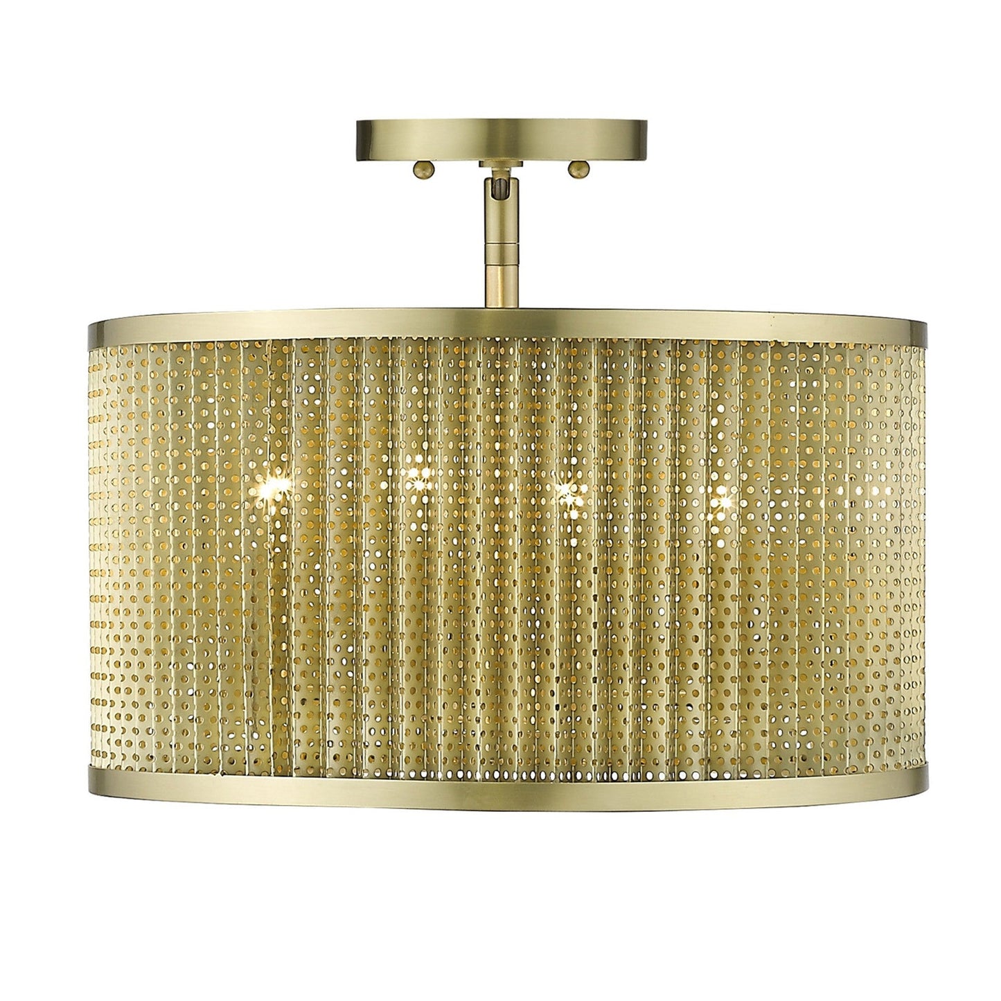 HomeRoots Basetti 4-Light Convertible Pendant in Gold Finish