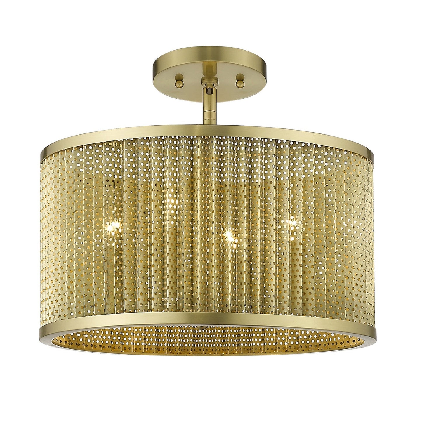 HomeRoots Basetti 4-Light Convertible Pendant in Gold Finish