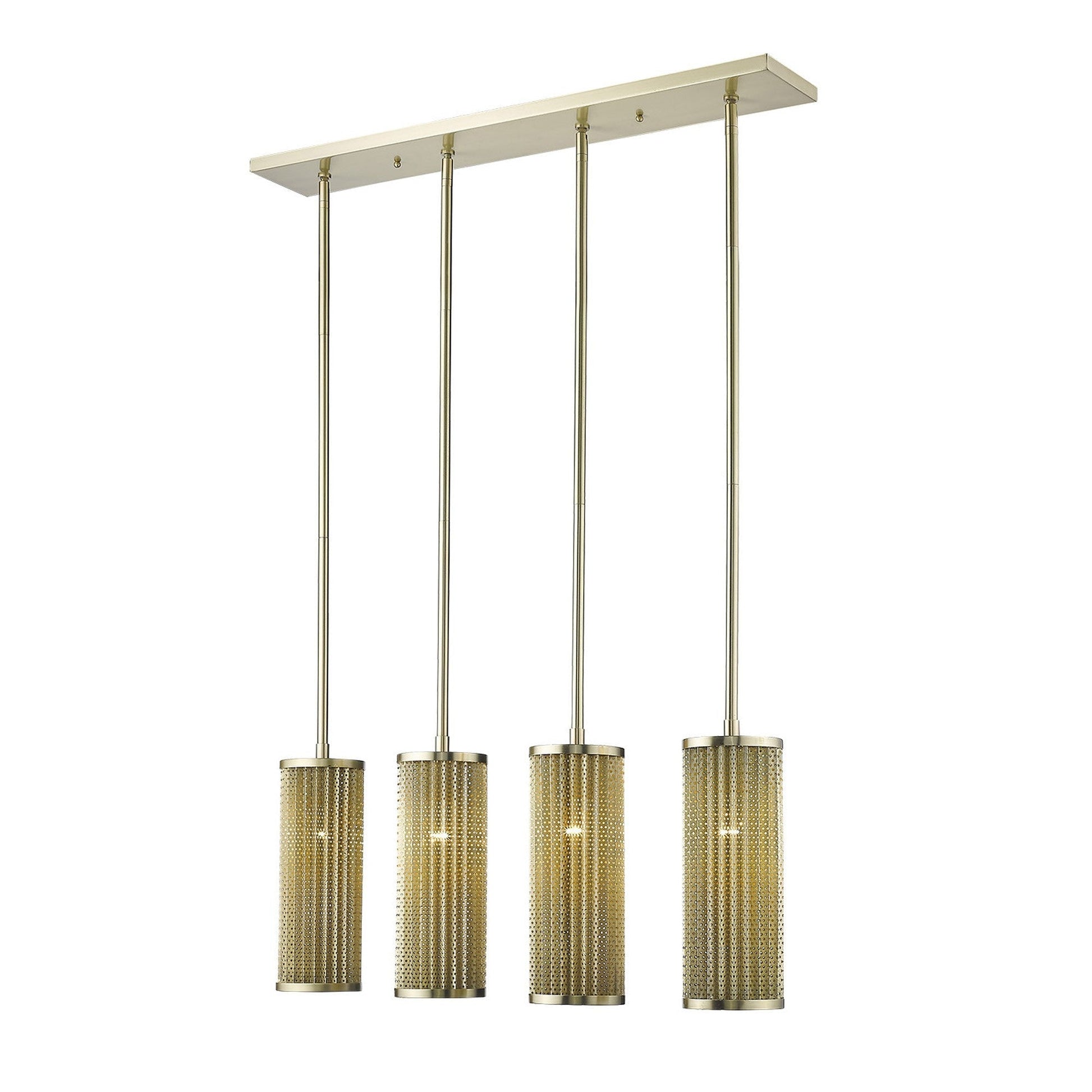 HomeRoots Basetti 4-Light Pendant With Gold Finish