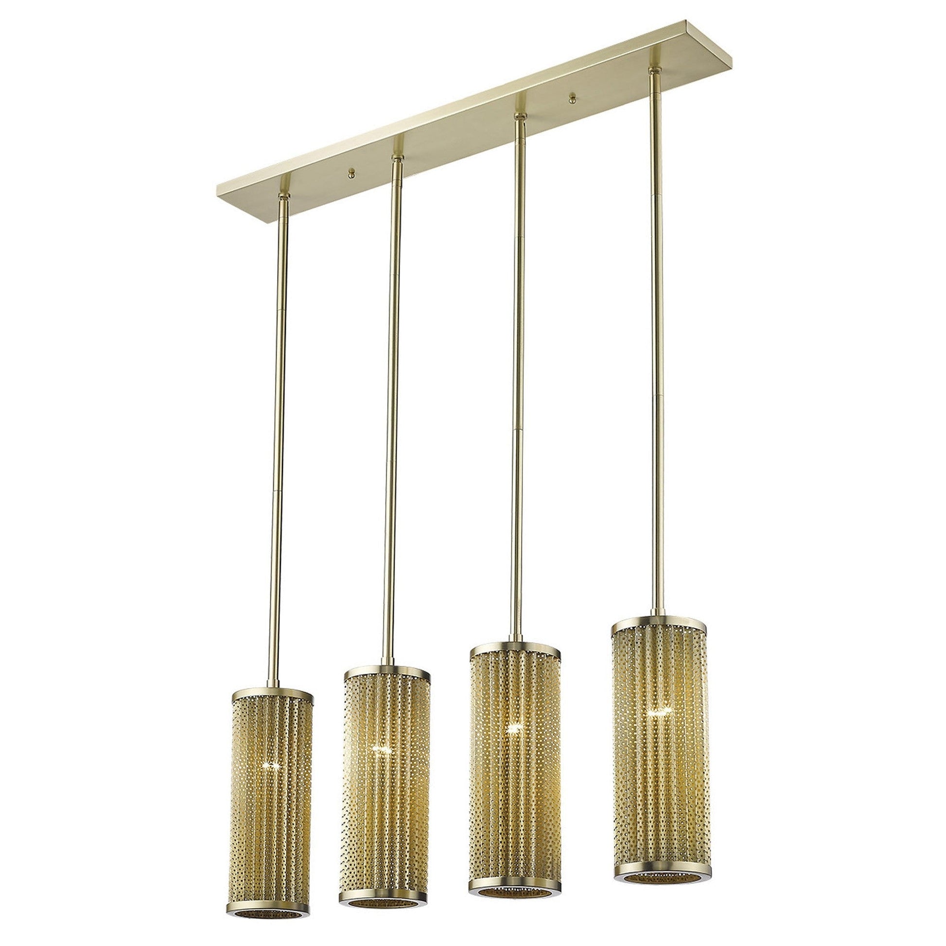 HomeRoots Basetti 4-Light Pendant With Gold Finish