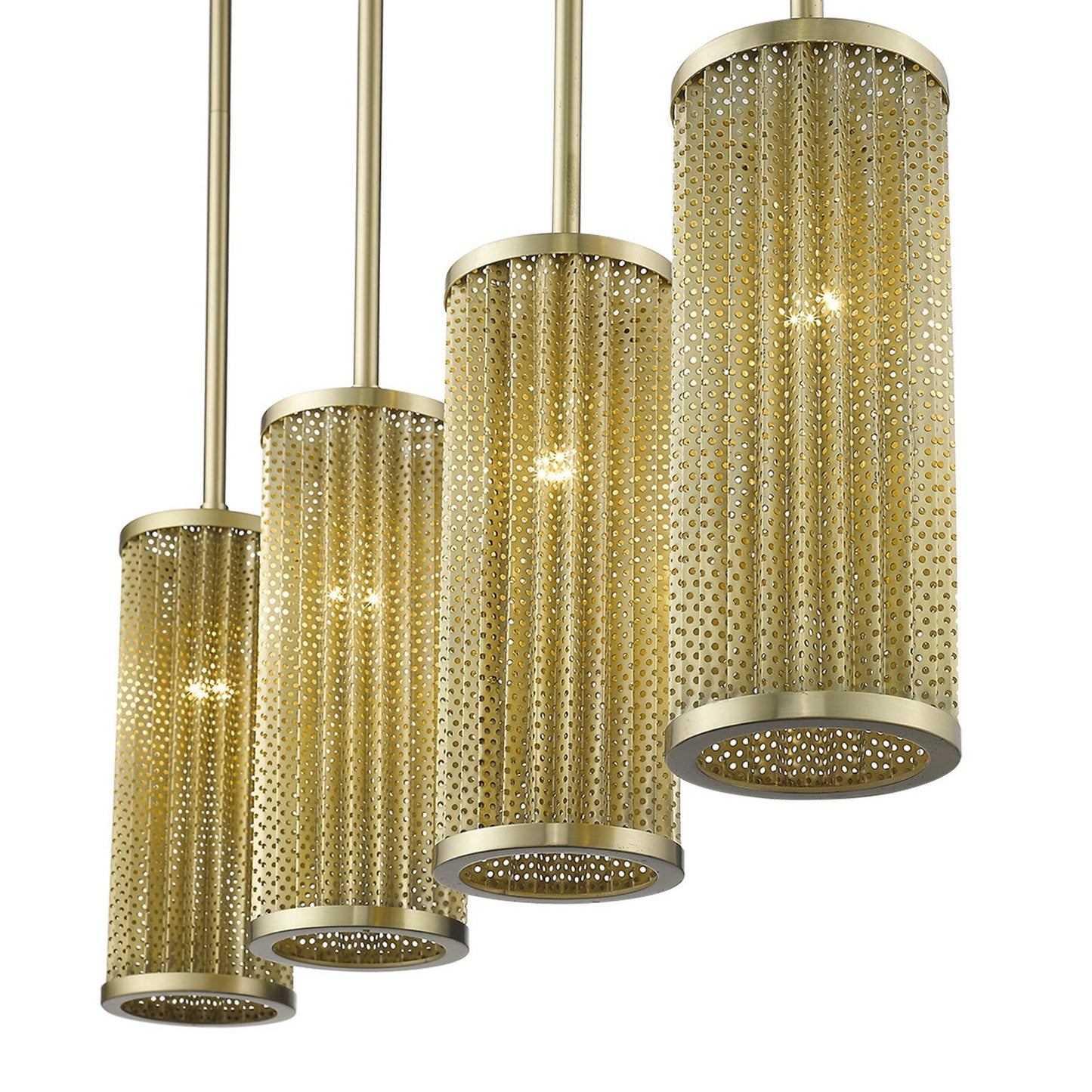 HomeRoots Basetti 4-Light Pendant With Gold Finish