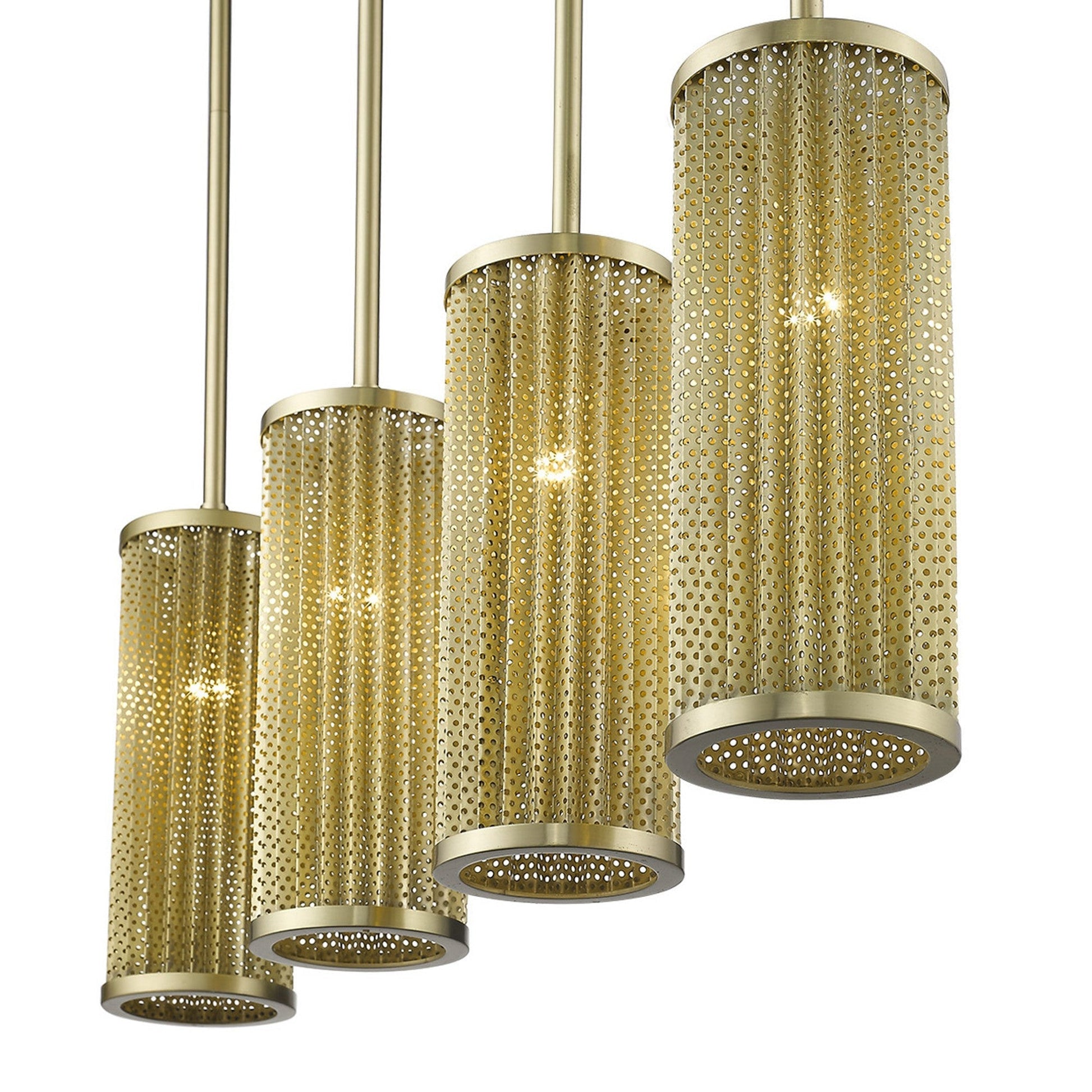 HomeRoots Basetti 4-Light Pendant With Gold Finish