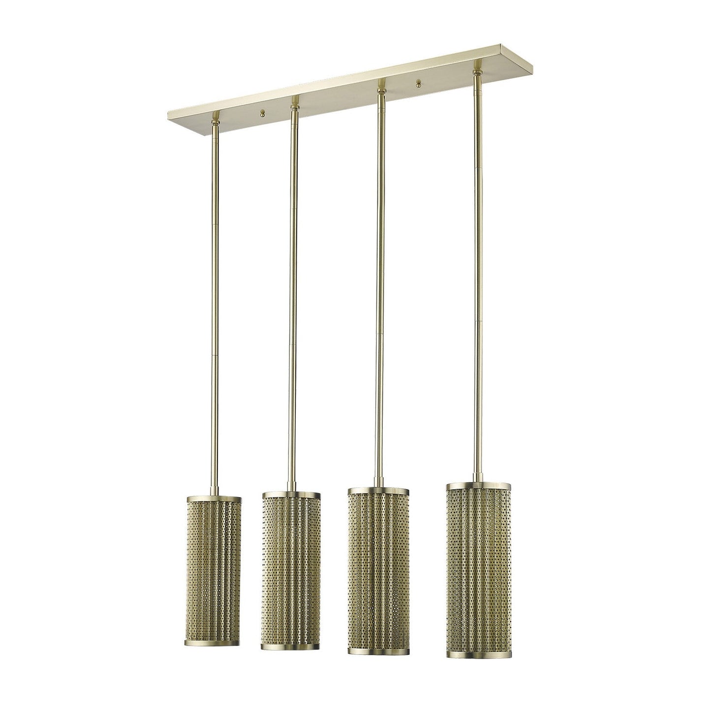 HomeRoots Basetti 4-Light Pendant With Gold Finish