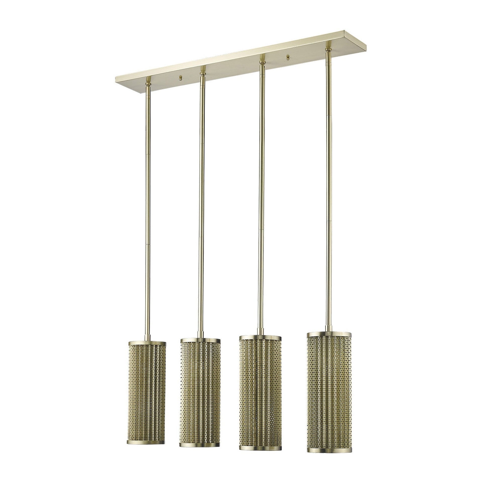 HomeRoots Basetti 4-Light Pendant With Gold Finish