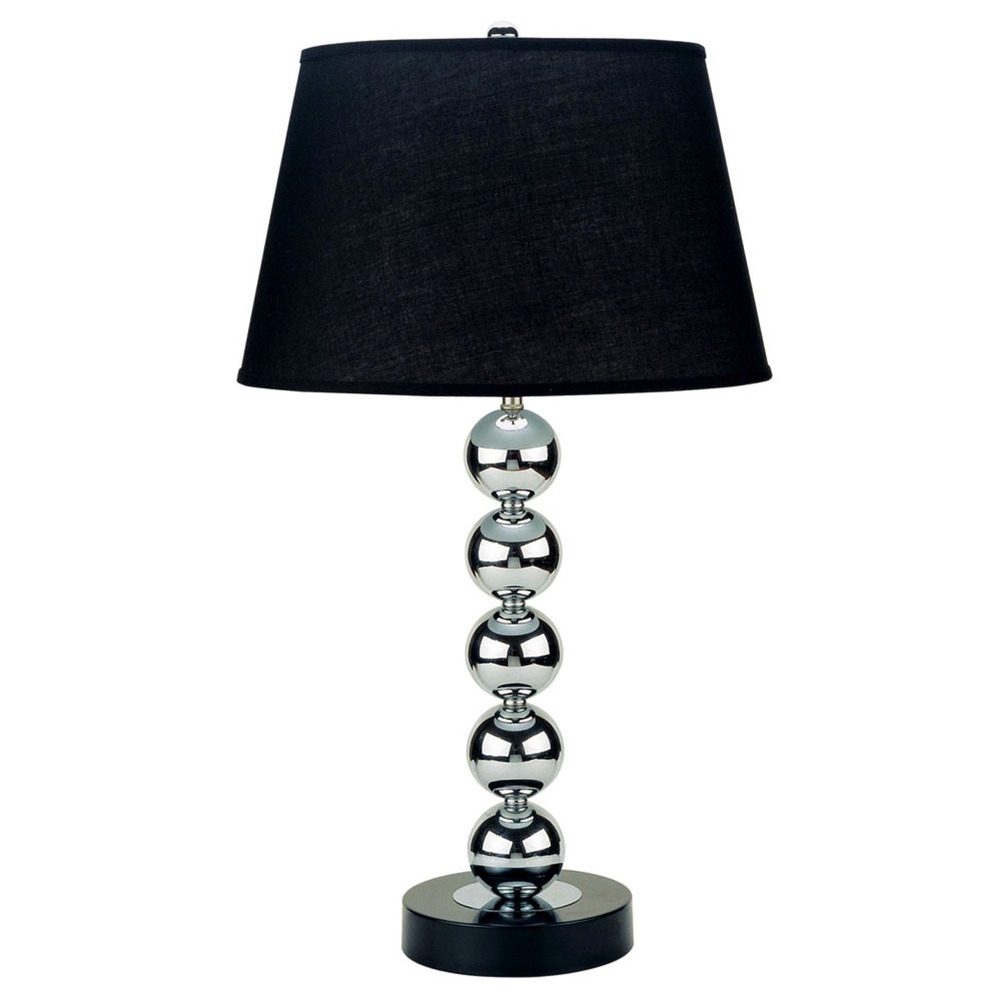 HomeRoots Bauble Table Lamp With Black Shade in Silver Finish