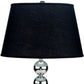 HomeRoots Bauble Table Lamp With Black Shade in Silver Finish