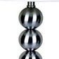HomeRoots Bauble Table Lamp With White Shade in Silver Finish