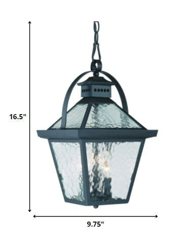 HomeRoots Bay Street 3-Light Hanging Light in Matte Black Finish