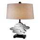 HomeRoots Beautiful Table Lamp With Glass Accents in Silver Finish