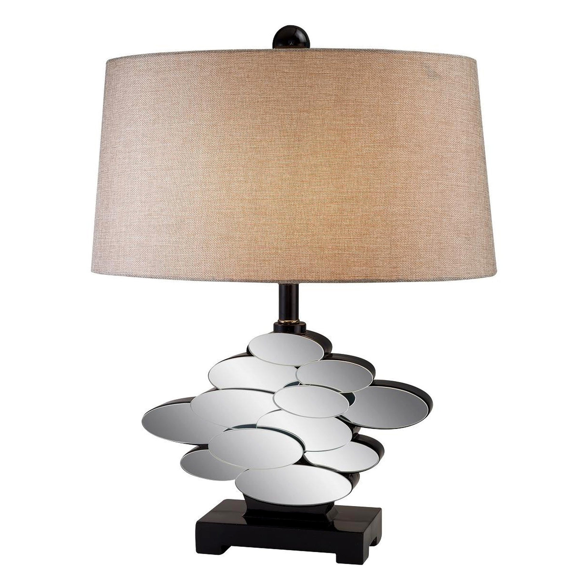 HomeRoots Beautiful Table Lamp With Glass Accents in Silver Finish