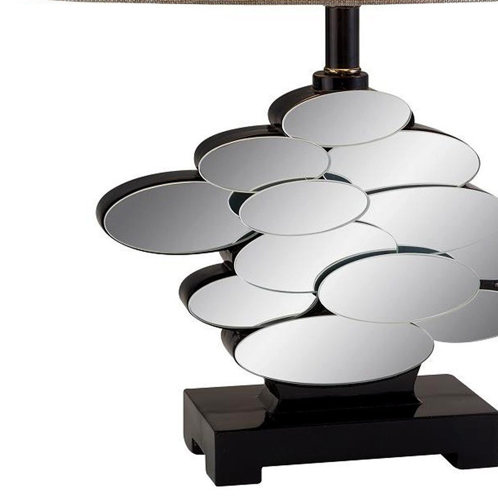 HomeRoots Beautiful Table Lamp With Glass Accents in Silver Finish