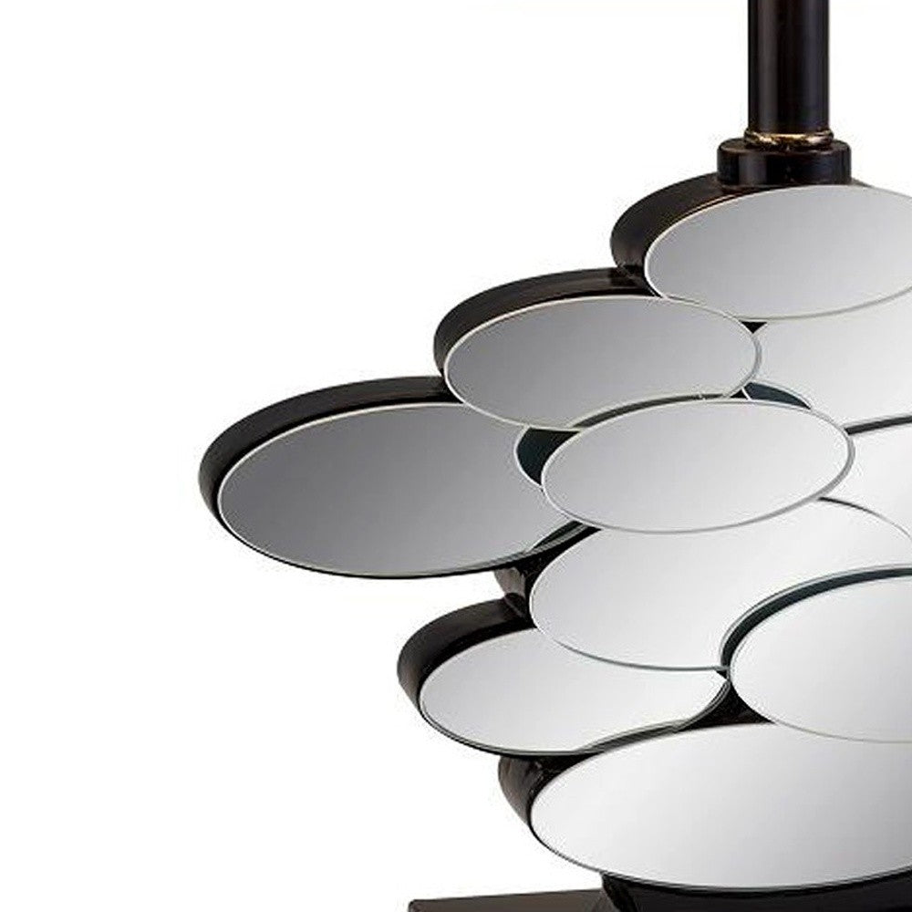 HomeRoots Beautiful Table Lamp With Glass Accents in Silver Finish
