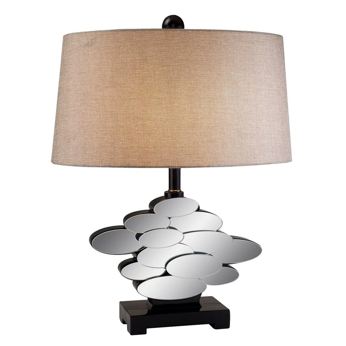 HomeRoots Beautiful Table Lamp With Glass Accents in Silver Finish