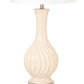 HomeRoots Beige Curved Ceramic Table Lamps in Set of Two
