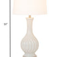 HomeRoots Beige Curved Ceramic Table Lamps in Set of Two