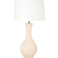 HomeRoots Beige Curved Ceramic Table Lamps in Set of Two