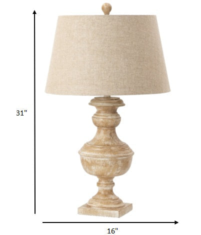 HomeRoots Beige Traditional Vase Table Lamps in Set of Two