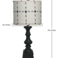 HomeRoots Beige Tribal Arrow Line Shade Table Lamp With Distressed Black Finish