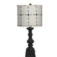 HomeRoots Beige Tribal Arrow Line Shade Table Lamp With Distressed Black Finish