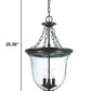 HomeRoots Belle 3-Light Architectural Hanging Light in Bronze Finish