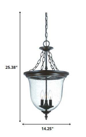 HomeRoots Belle 3-Light Architectural Hanging Light in Bronze Finish