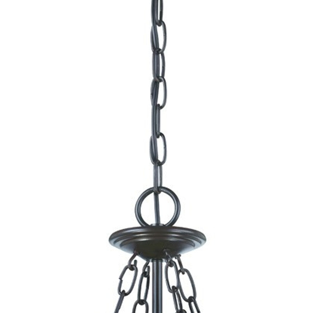 HomeRoots Belle 3-Light Architectural Hanging Light in Bronze Finish