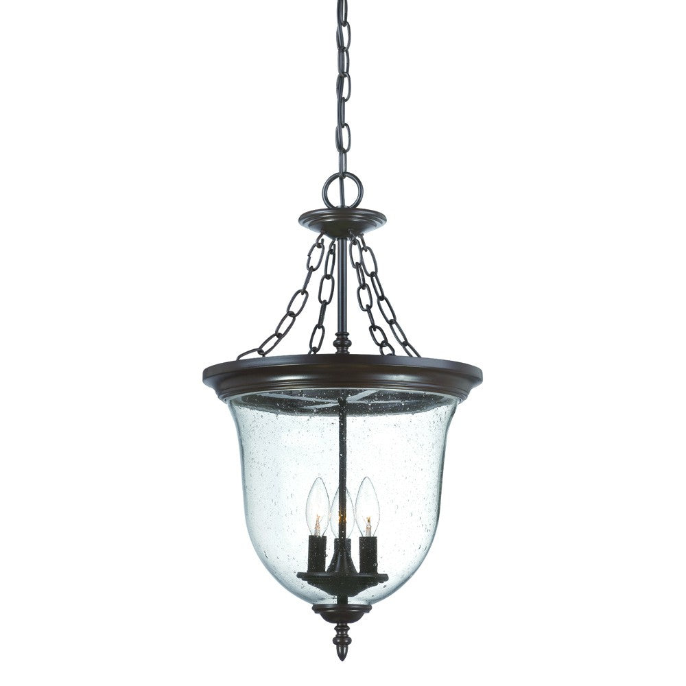 HomeRoots Belle 3-Light Architectural Hanging Light in Bronze Finish