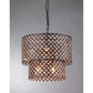 HomeRoots Bernadette Antique Bronze Chandelier With Crystal Finish