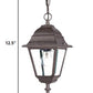 HomeRoots Beveled Glass Outdoor Hanging Light in Antique Brown Finish