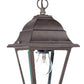 HomeRoots Beveled Glass Outdoor Hanging Light in Antique Brown Finish