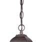 HomeRoots Beveled Glass Outdoor Hanging Light in Antique Brown Finish