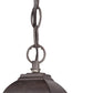 HomeRoots Beveled Glass Outdoor Hanging Light in Antique Brown Finish