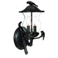HomeRoots Bird Detail Lantern Wall Light in Matte Black Finish