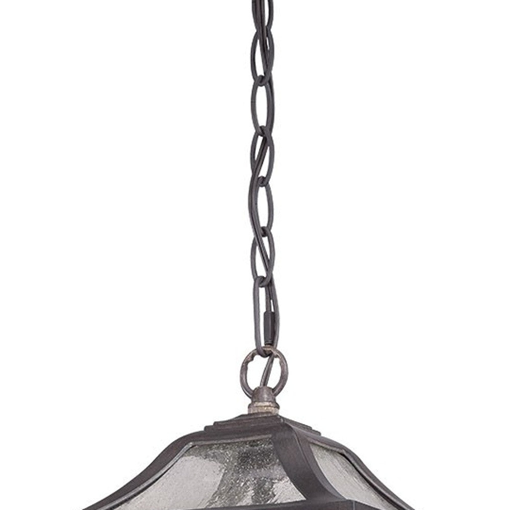 HomeRoots Birdhouse Shape Outdoor Hanging Light in Matte Black Finish