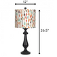 HomeRoots Black Candlestick Table Lamp With Multi Color Tribal Arrows Shade