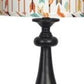 HomeRoots Black Candlestick Table Lamp With Multi Color Tribal Arrows Shade